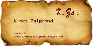 Kurcz Zsigmond névjegykártya